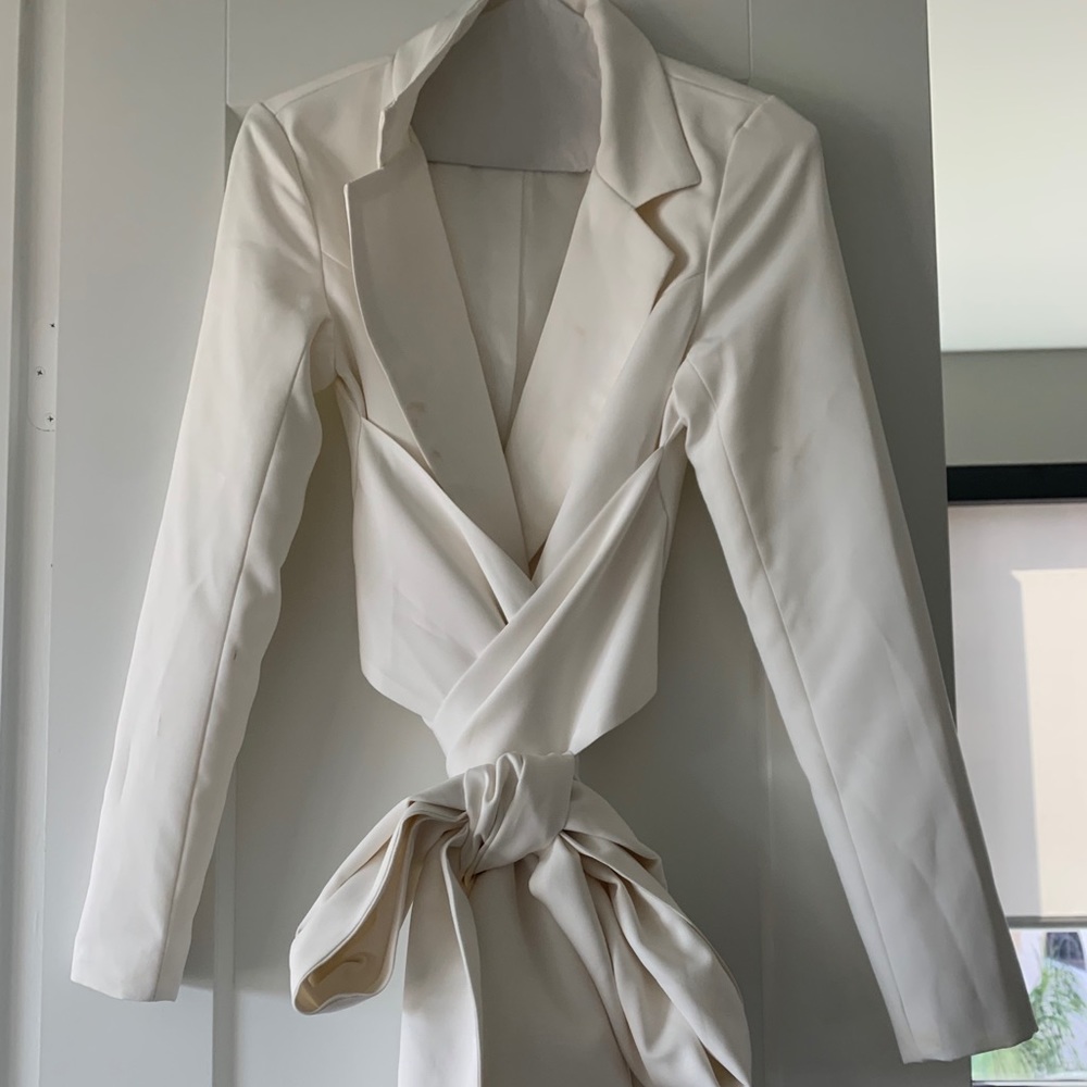 Misguided white suit dress